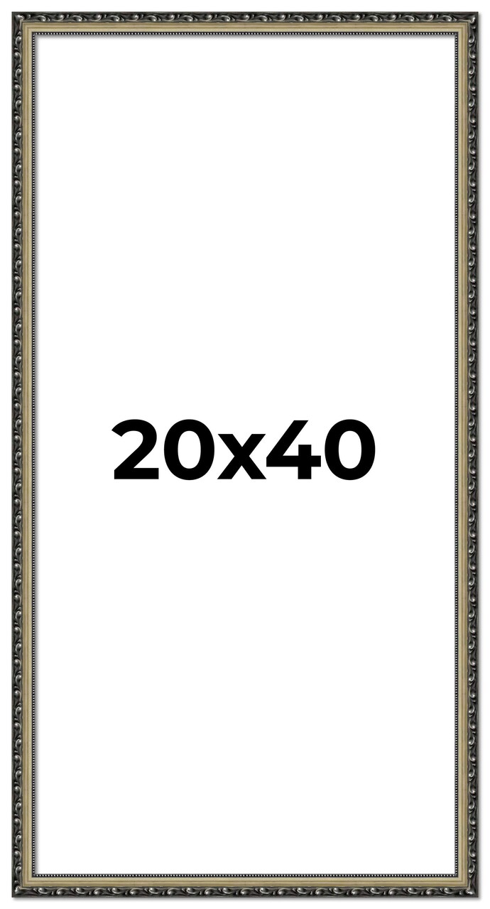 20x40 Museum-Quality Picture Frame with UV-Resistant Acrylic & Acid-Free Backing, Available in 4 Finishes - Gold, Silver, Bronze, and Black